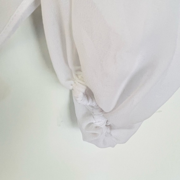 NEW! MISA Los Angeles White "Livey" chiffon top with ruffled trim - Picture 8 of 9